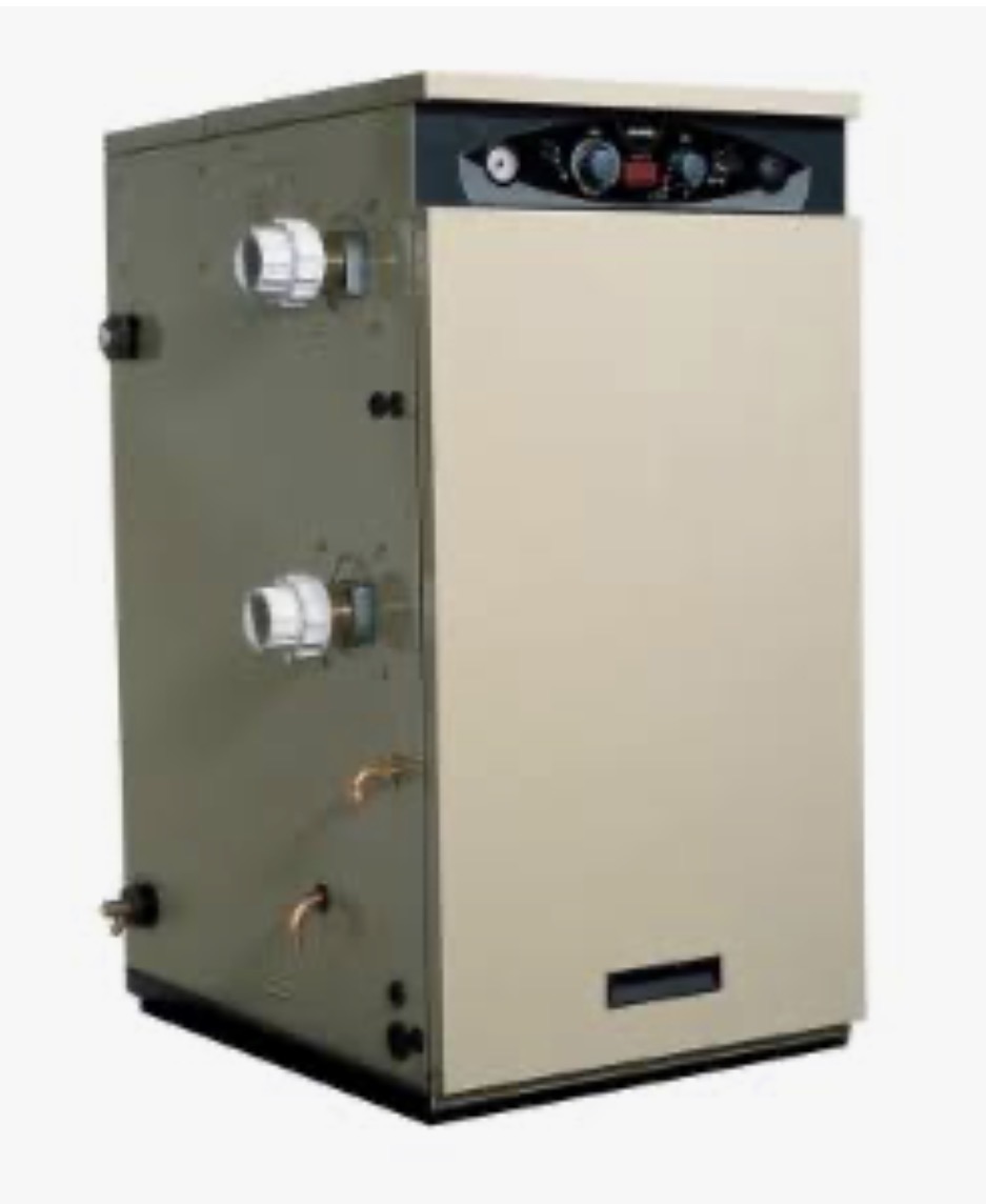 Swimming pool boiler with side connections