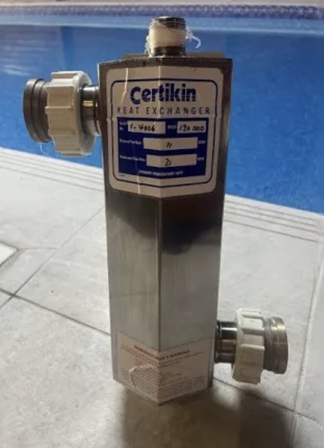 Certikin stainless steel swimming pool heat exchanger